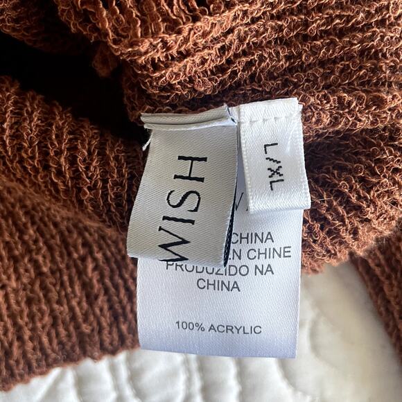 Chicwish Mesh Overlay Crop Knit Top in Carmel Sz L/XL - Picture 5 of 5